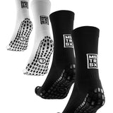 2x Gripsocke Mid Weiß | 2x Mid Schwarz